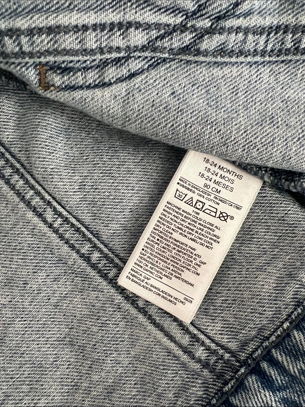 GAP Kids Blue Denim Jacket with Heart Pockets